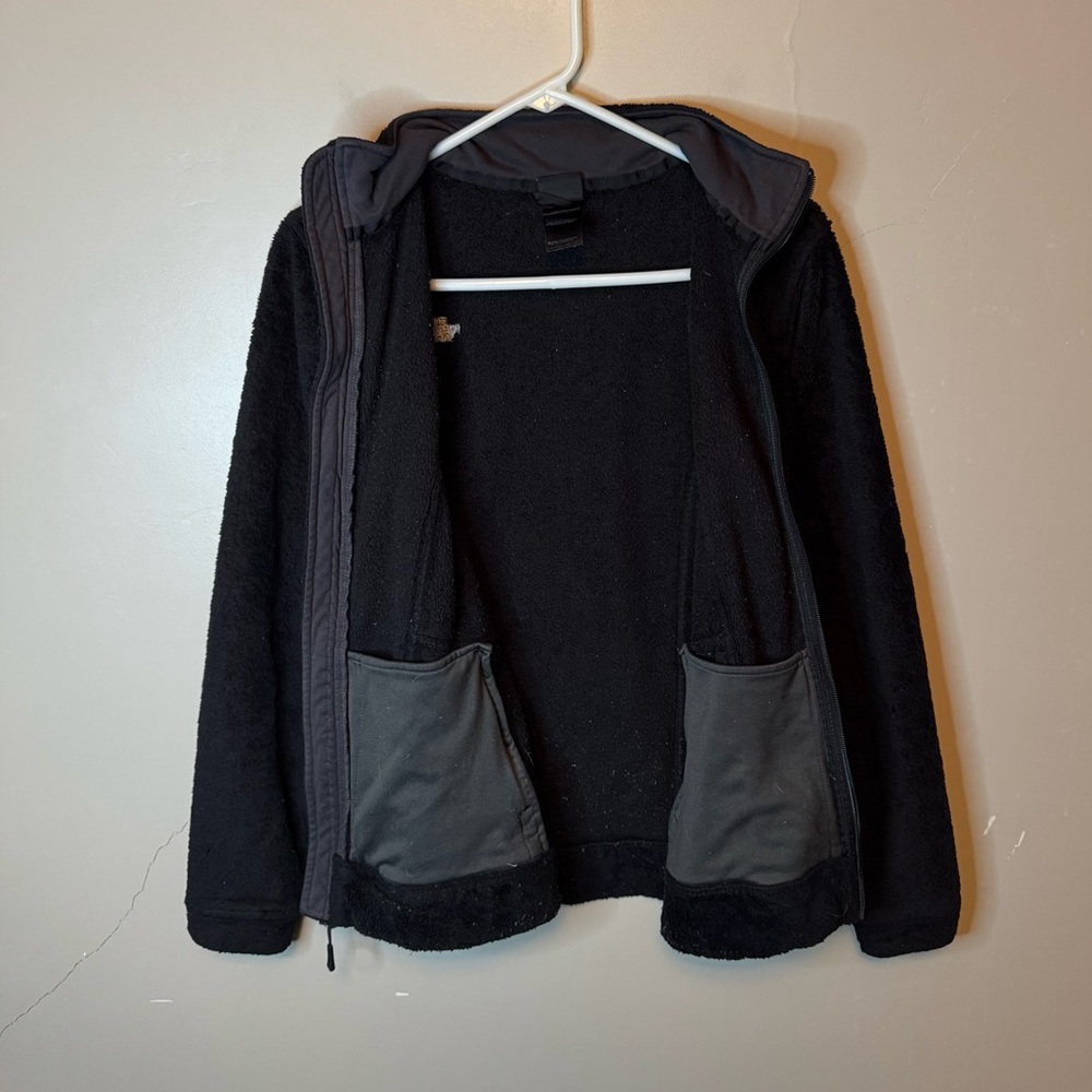 The North Face Fuzzy Fleece Full Zip Embroidered Jacket Black Womens Size Medium - Picture 7 of 14
